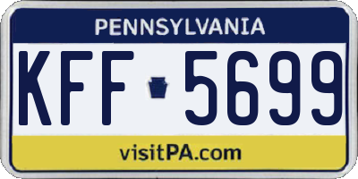 PA license plate KFF5699