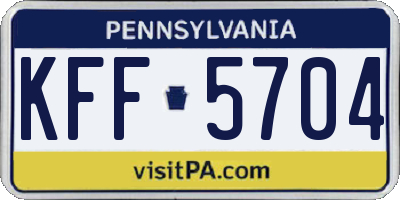 PA license plate KFF5704