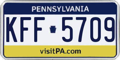 PA license plate KFF5709