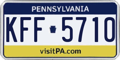 PA license plate KFF5710
