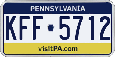 PA license plate KFF5712