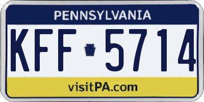 PA license plate KFF5714