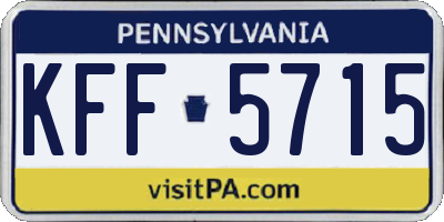PA license plate KFF5715