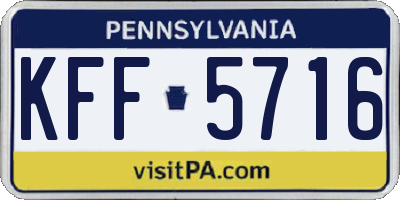 PA license plate KFF5716