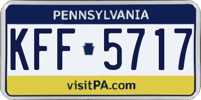 PA license plate KFF5717