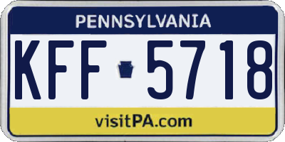 PA license plate KFF5718
