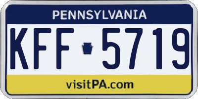 PA license plate KFF5719