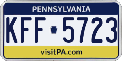 PA license plate KFF5723