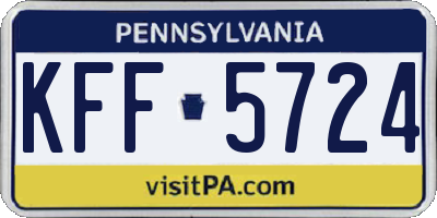 PA license plate KFF5724