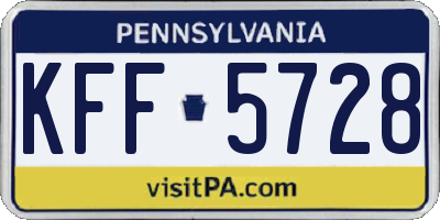 PA license plate KFF5728