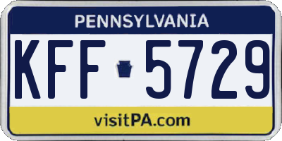 PA license plate KFF5729