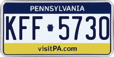 PA license plate KFF5730