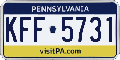 PA license plate KFF5731