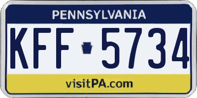PA license plate KFF5734