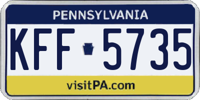 PA license plate KFF5735