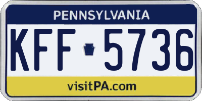 PA license plate KFF5736