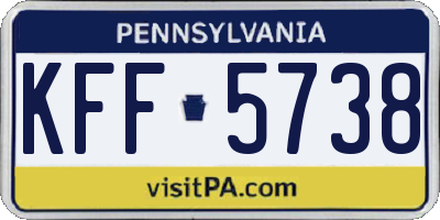 PA license plate KFF5738