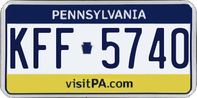 PA license plate KFF5740
