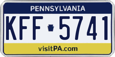 PA license plate KFF5741