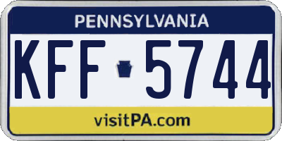 PA license plate KFF5744