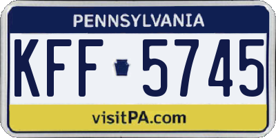 PA license plate KFF5745