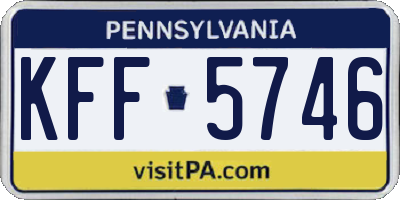 PA license plate KFF5746