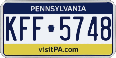 PA license plate KFF5748