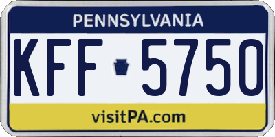 PA license plate KFF5750