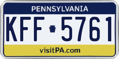 PA license plate KFF5761