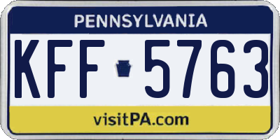 PA license plate KFF5763