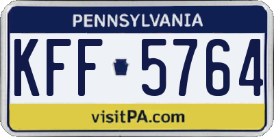 PA license plate KFF5764