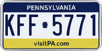 PA license plate KFF5771