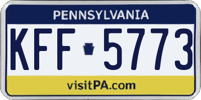 PA license plate KFF5773