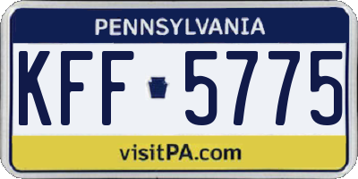 PA license plate KFF5775