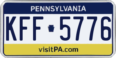 PA license plate KFF5776