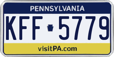 PA license plate KFF5779
