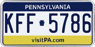 PA license plate KFF5786