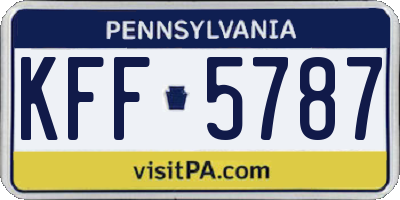 PA license plate KFF5787