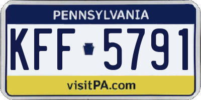 PA license plate KFF5791