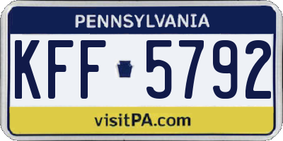 PA license plate KFF5792