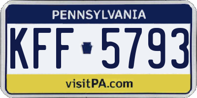 PA license plate KFF5793