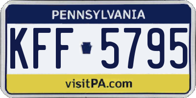 PA license plate KFF5795