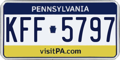 PA license plate KFF5797