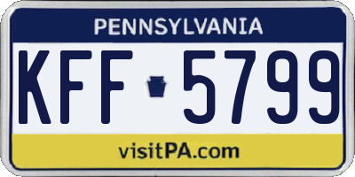 PA license plate KFF5799