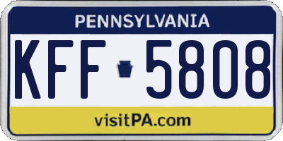 PA license plate KFF5808
