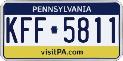 PA license plate KFF5811