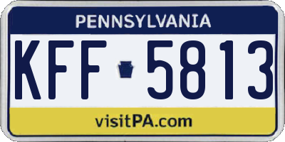 PA license plate KFF5813