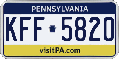 PA license plate KFF5820