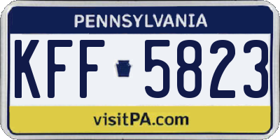 PA license plate KFF5823