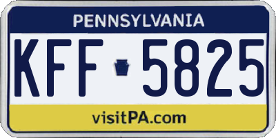 PA license plate KFF5825